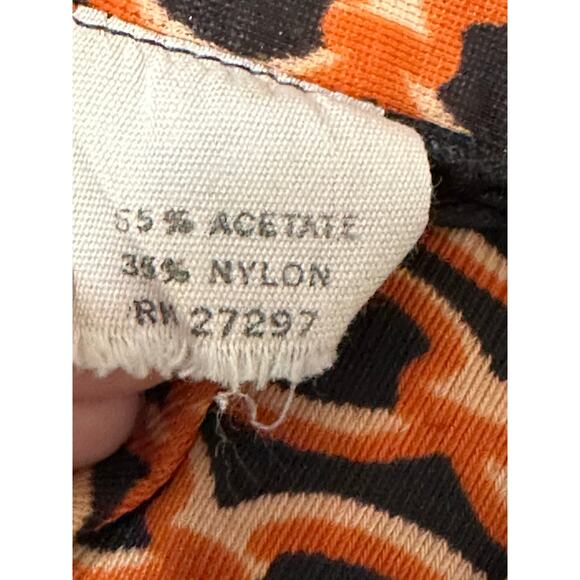 Claude by Brentwood brown orange print long sleeves shirt size M - Picture 4 of 9